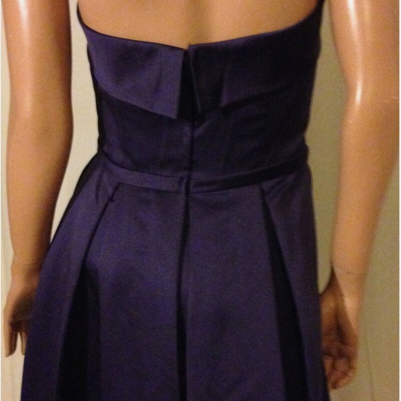 $160 David Tutura/Gather&Gown 562 Satin Hi-Low Bridesmaid Dress Aubergine~10 - Picture 9 of 11